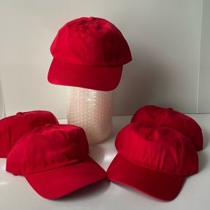 Head to Toe  Blank Hats / Caps NWOT  One Size Red  Bundle of 5